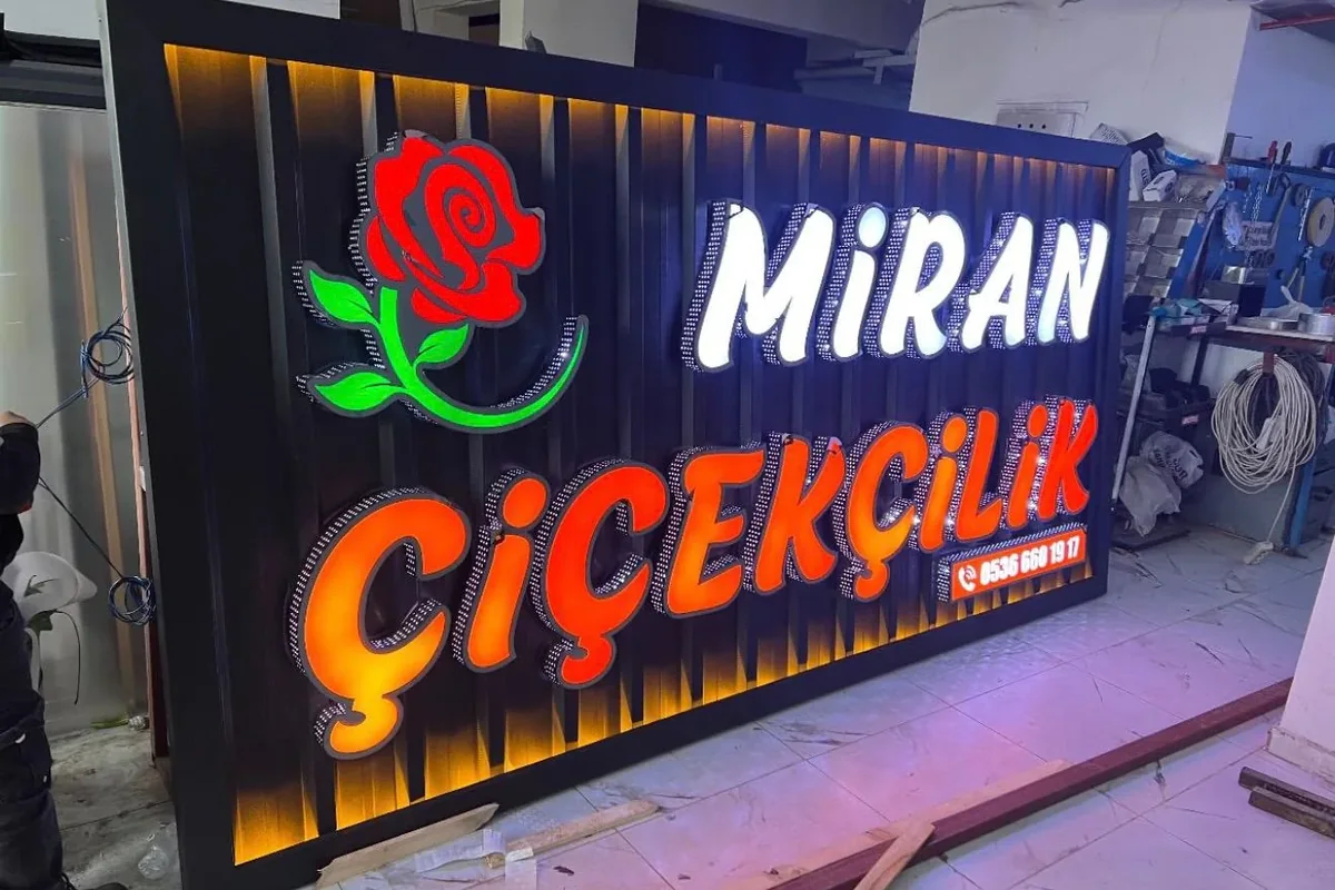 Miran Çiçekçilik ışıklı kutu harf tabela uygulaması